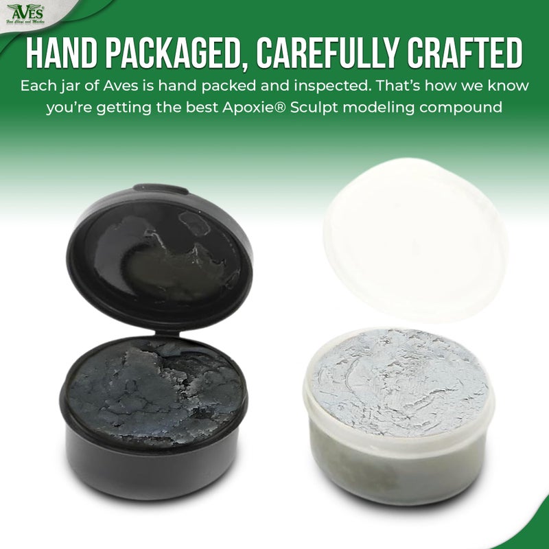 Aves Apoxie Sculpt - 2 Part Modeling Compound (A & B) - 1/4 Pound, Apoxie Sculpt for Sculpting, Modeling, Filling, Repairing, Easy to Use and Durable White/Stone White - Image 3